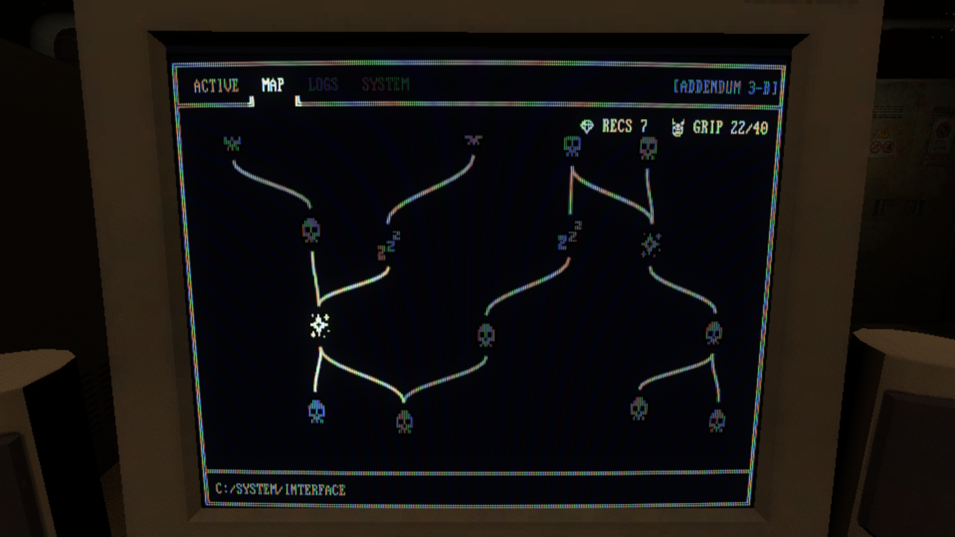 Contract map on the CRT terminal