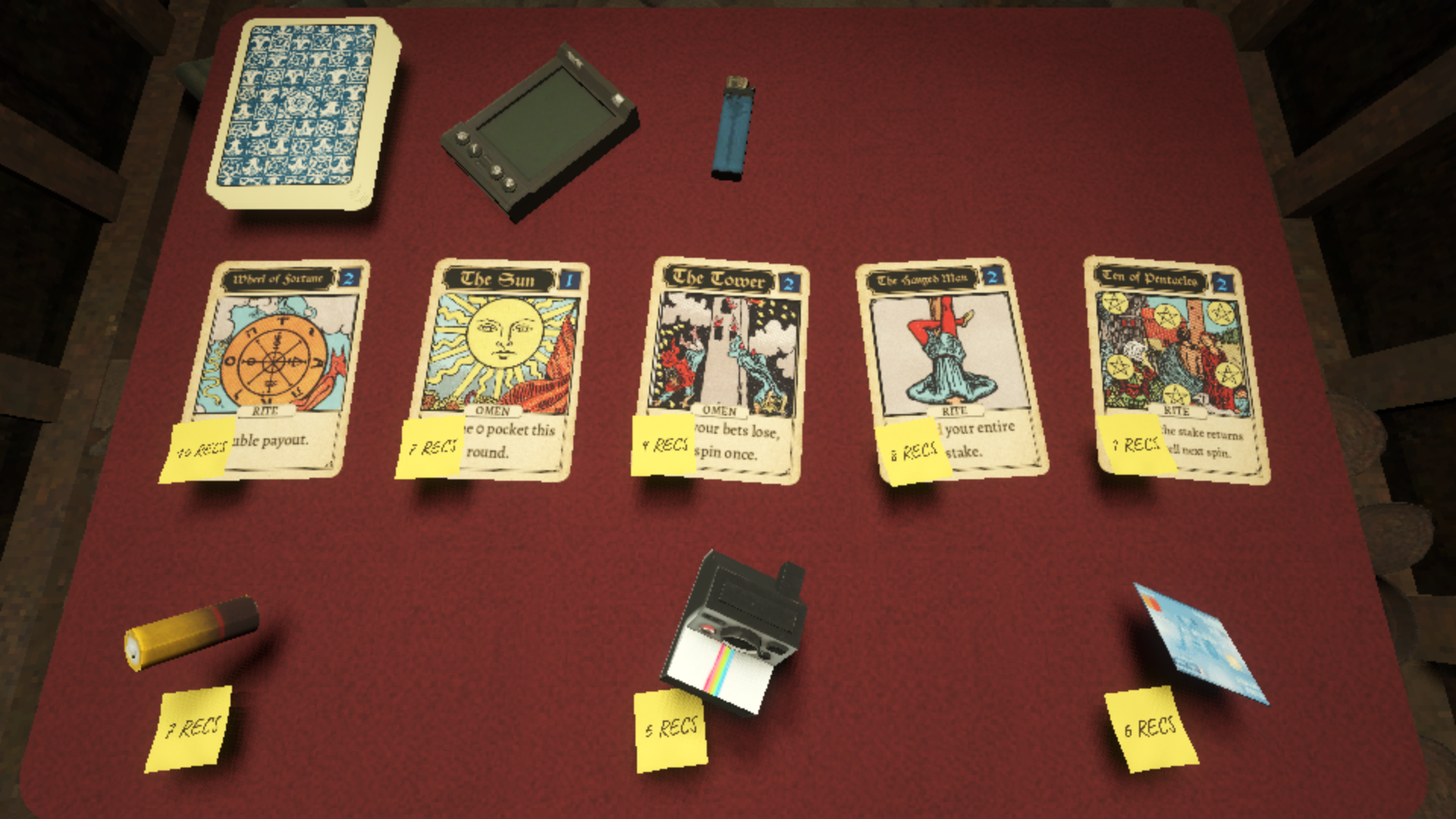 Trading cards and artifacts for RECS in the cell